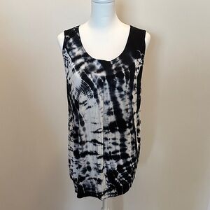 Lane Bryant Black and White Tie-Dye Women's Top 14/16